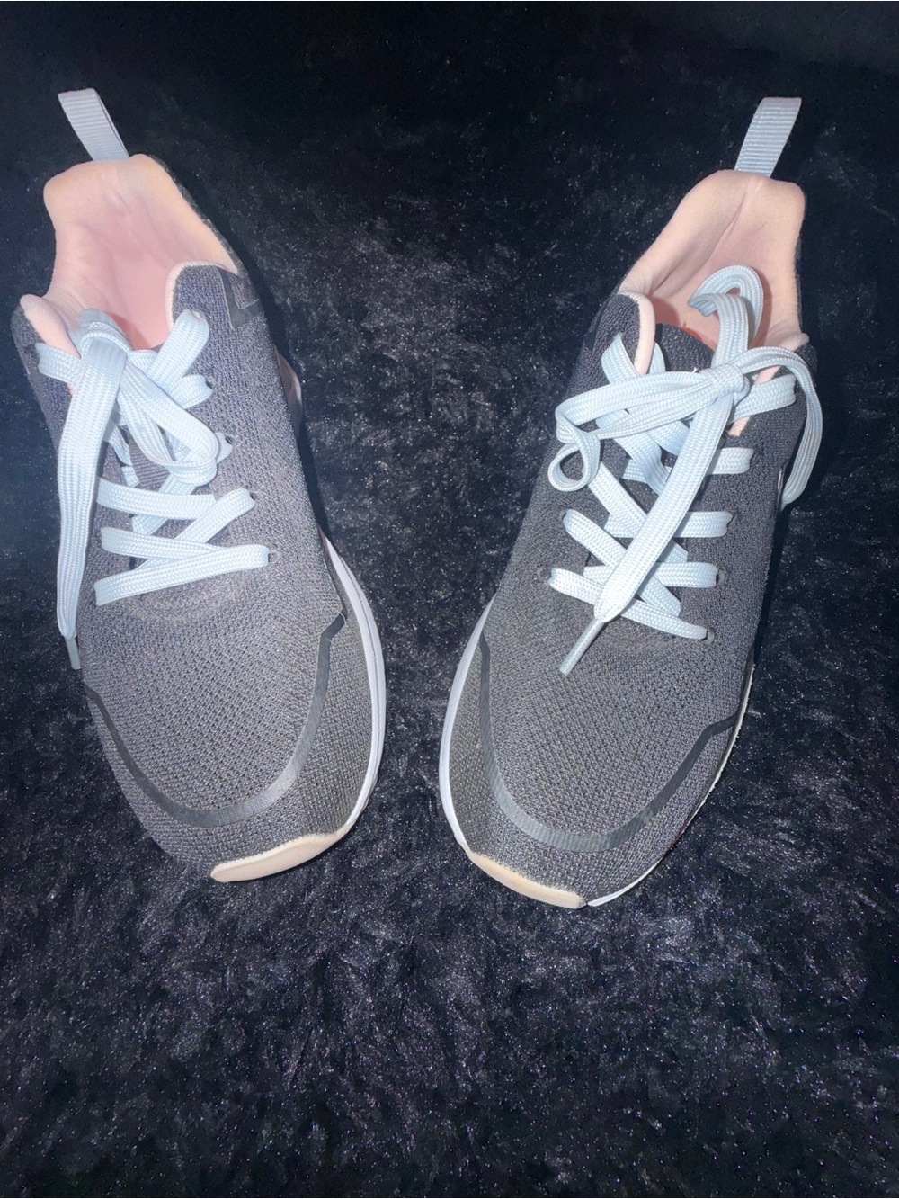 U.S. Polo Assn. Gray Knit Athletic Sneakers with Pink Lining